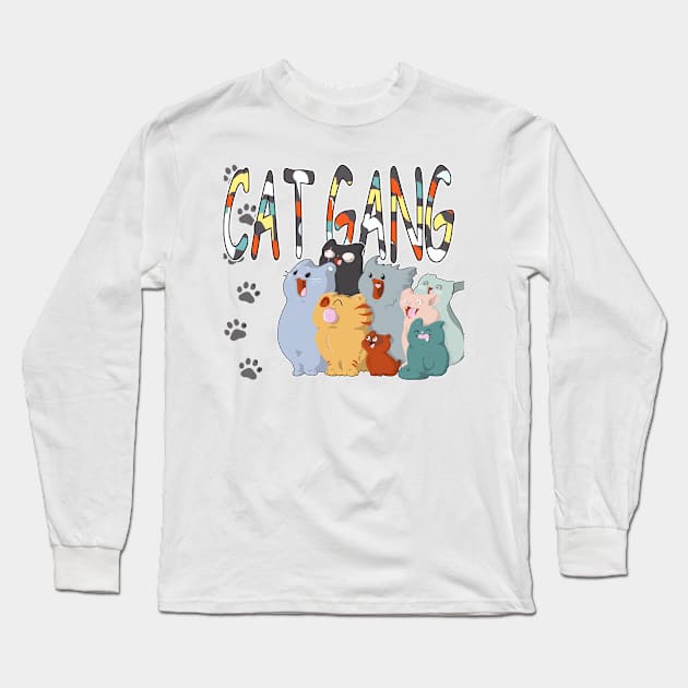 cat gang Long Sleeve T-Shirt by Tea Master 